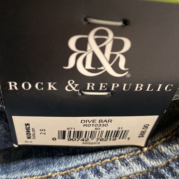 Rock & Republic Kasandra Boot Cut Mid -Rise Jeans 2 Short New - Picture 10 of 10